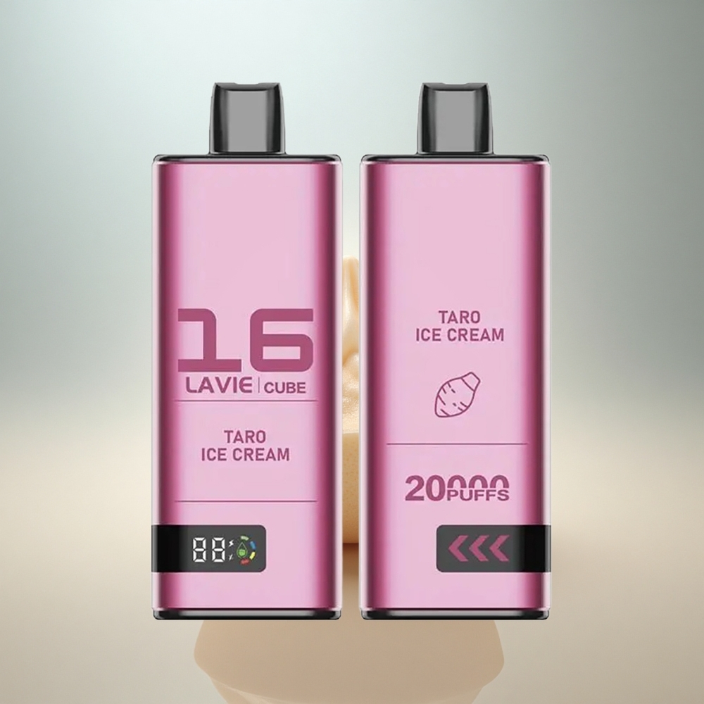 Lavie Cube 20000 Puffs Taro Glasskräm med 28ML och 600mAh