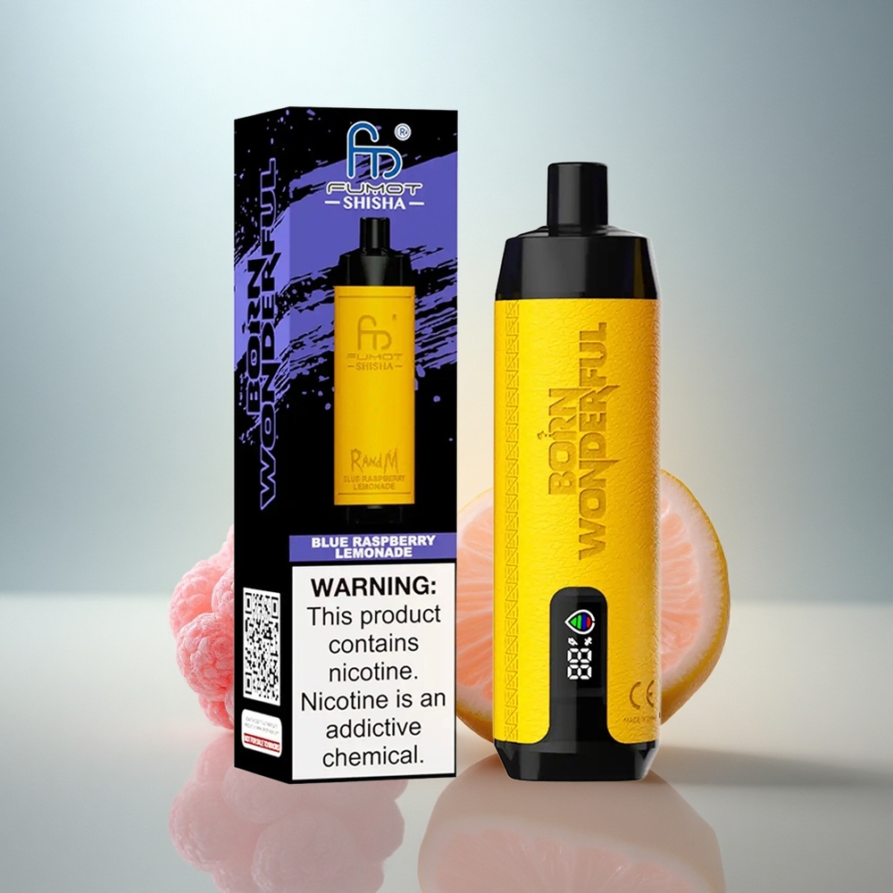 RandM Fumot Shisha 10000 Puffs Blå Hallon Lemonad med 0,5% Nikotin och 850 mAh