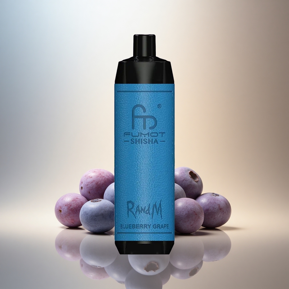 RandM Fumot Shisha 10000 Puffs Blåbär Druva 18ml 850mAh 0.5% Nikotin