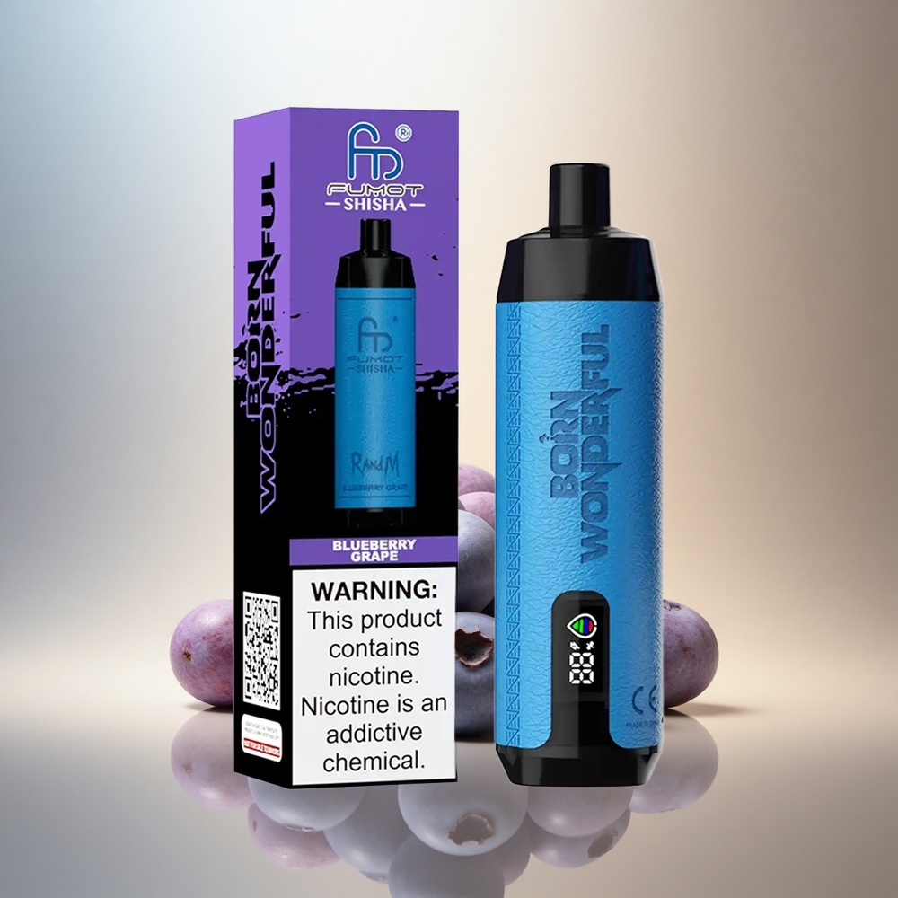 RandM Fumot Shisha 10000 Puffs Blåbär Druva 18ml 850mAh 0.5% Nikotin