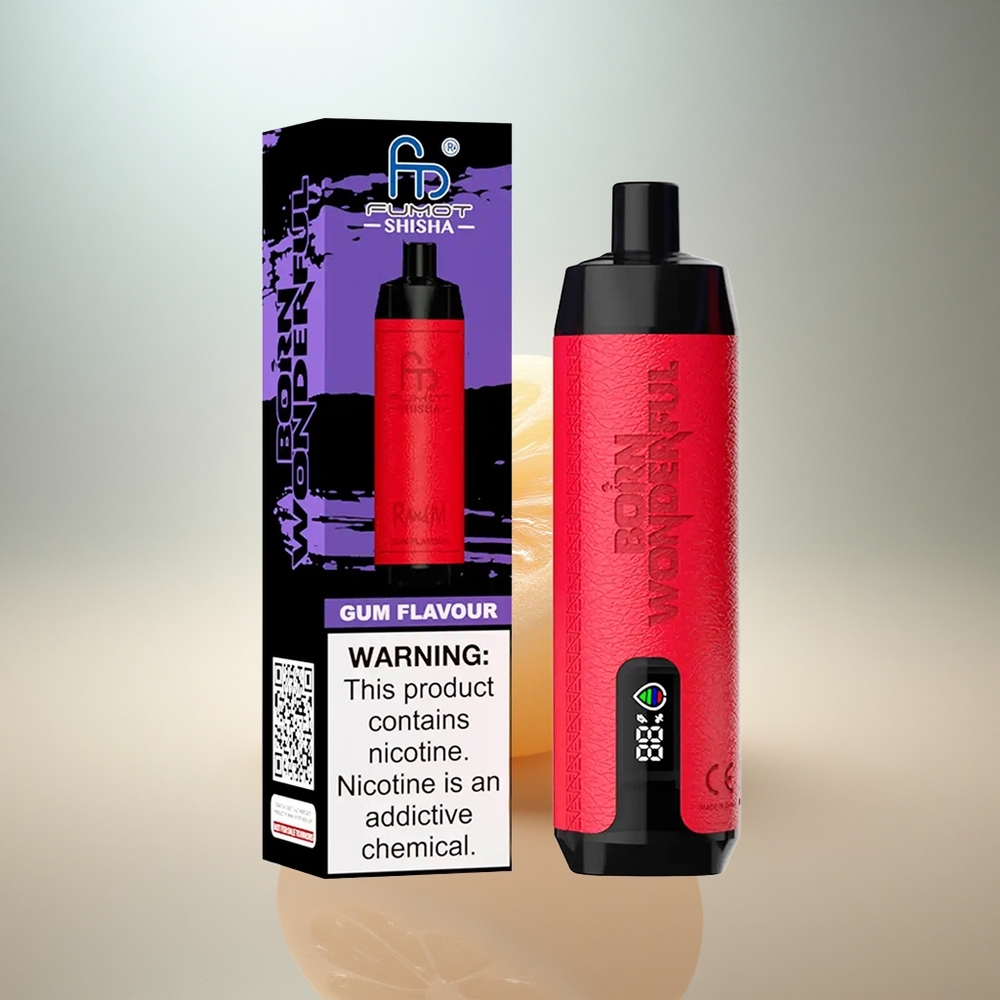 RandM Fumot Shisha 10000 Puffs Tuggummi Smak Engångsvape med LED-indikator och 850 mAh