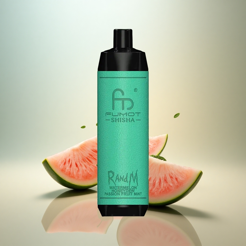 RandM Fumot Shisha 10000 Puffs Vattenmelon Honungsmelon Passionfrukt Mint 0.5% Nikotin 850 mAh
