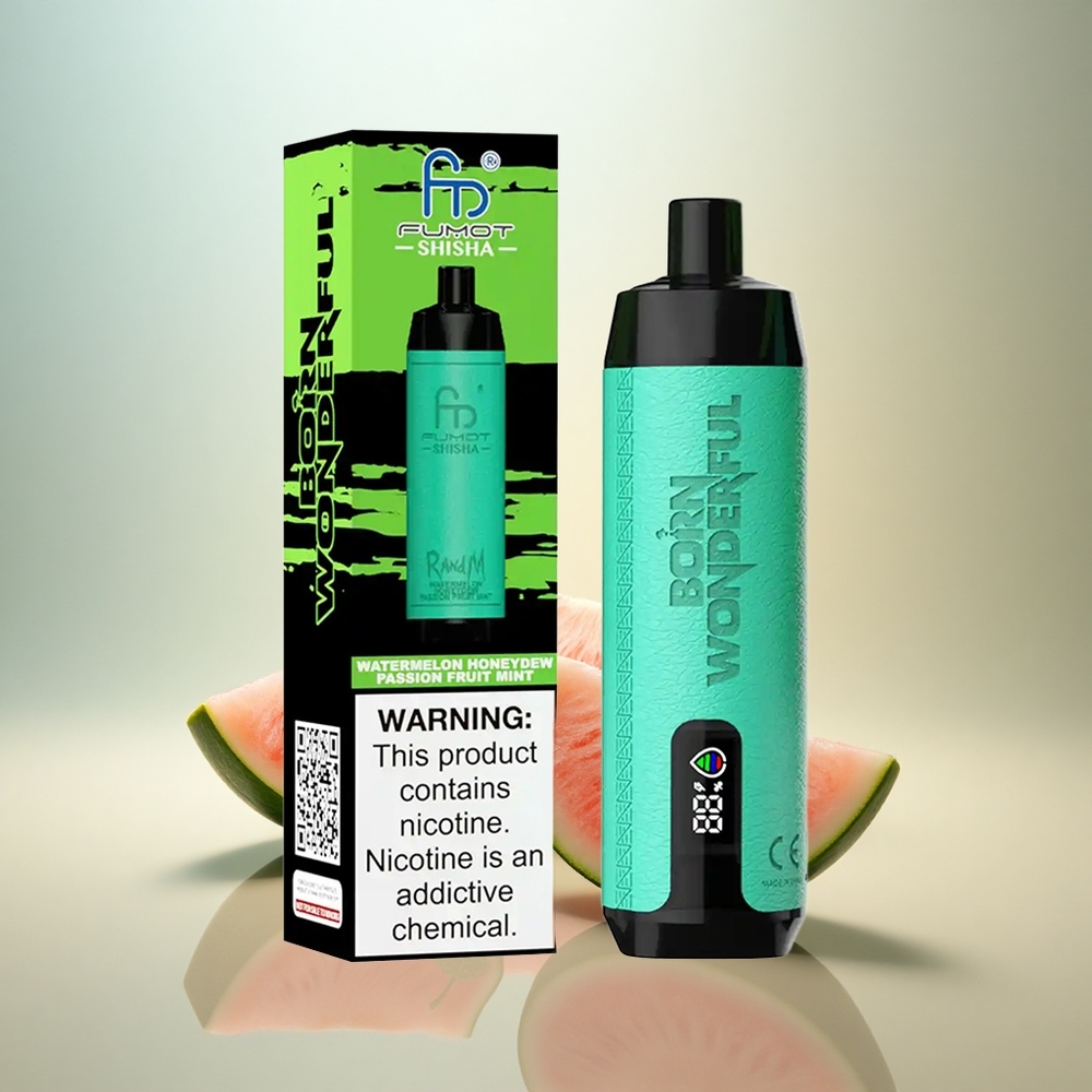 RandM Fumot Shisha 10000 Puffs Vattenmelon Honungsmelon Passionfrukt Mint 0.5% Nikotin 850 mAh
