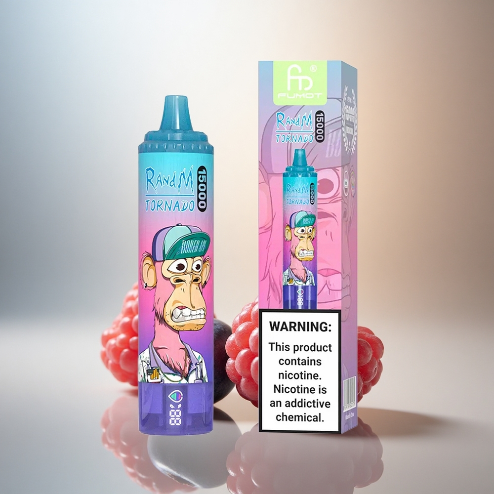 RandM Fumot Tornado 15000 Puffs Blåbär Hallon 25ml 850mAh Mesh Coil