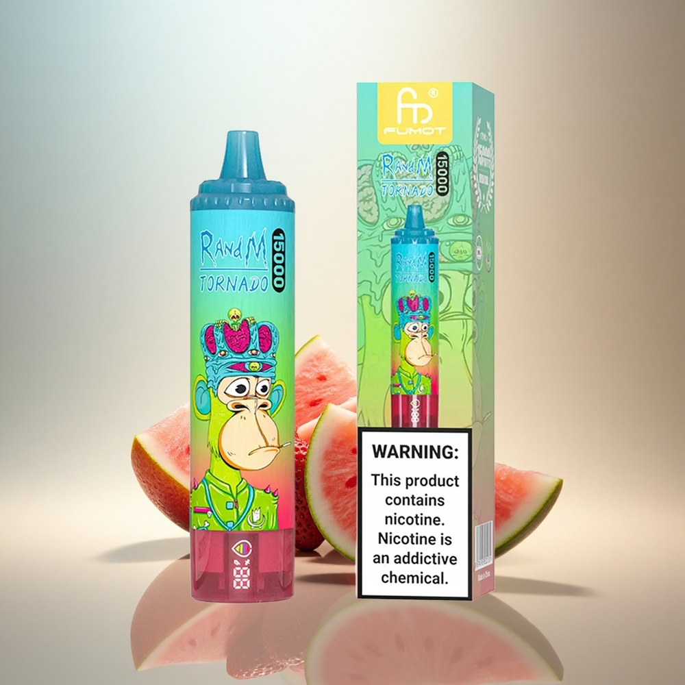 RandM Fumot Tornado 15000 Puffs Jordgubb Vattenmelon 25ml 5% Nikotin Mesh Coil
