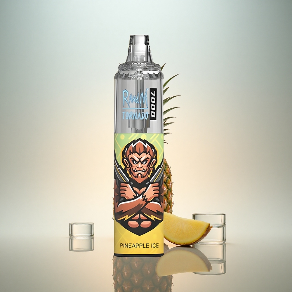 RandM Fumot Tornado 7000 Puffs Ananas Is med Mesh Coil och 850 mAh