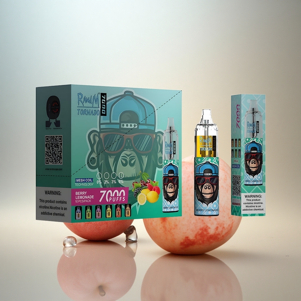 RandM Fumot Tornado 7000 Puffs Bär Citronad med Mesh Coil och 5% Nikotin