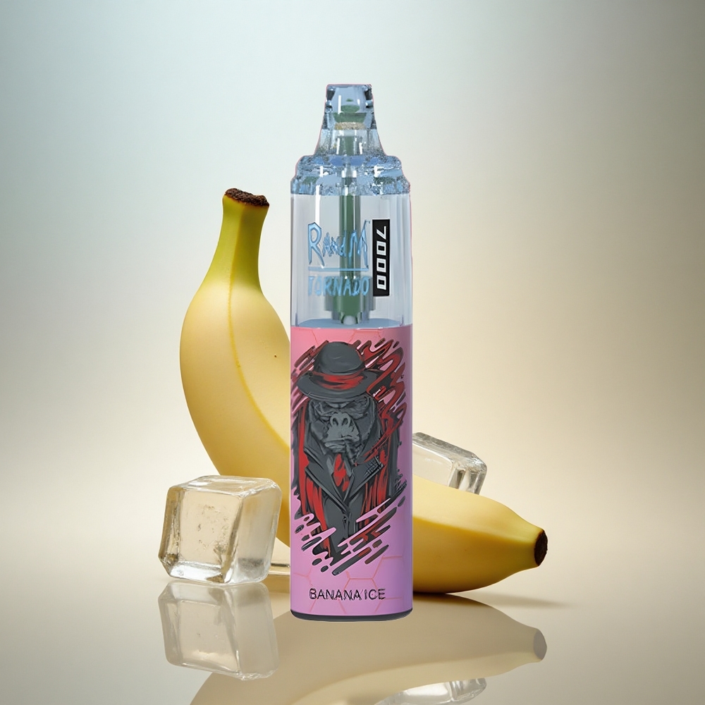 RandM Fumot Tornado 7000 Puffs Banana Is med 850 mAh och 5% Nikotin