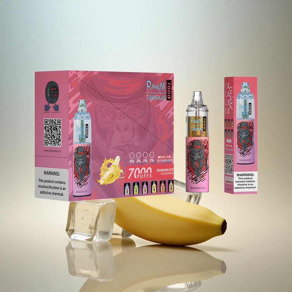 RandM Fumot Tornado 7000 Puffs Banana Is med 850 mAh och 5% Nikotin