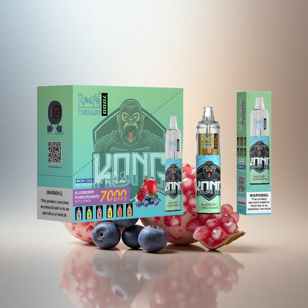 RandM Fumot Tornado 7000 Puffs Blåbär Granat 850 mAh Mesh Luftjusterbar