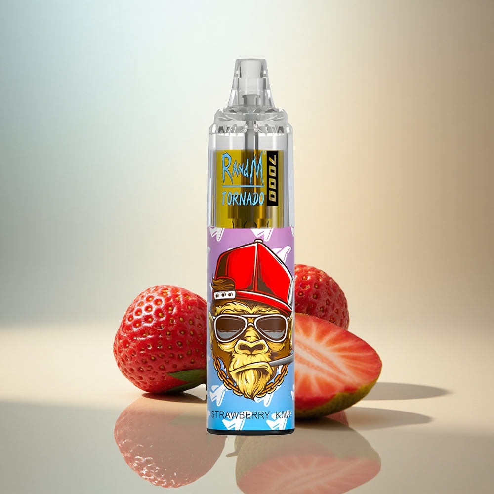 RandM Fumot Tornado 7000 Puffs Jordgubb Kiwi 850 mAh Mesh Luftjusterbar