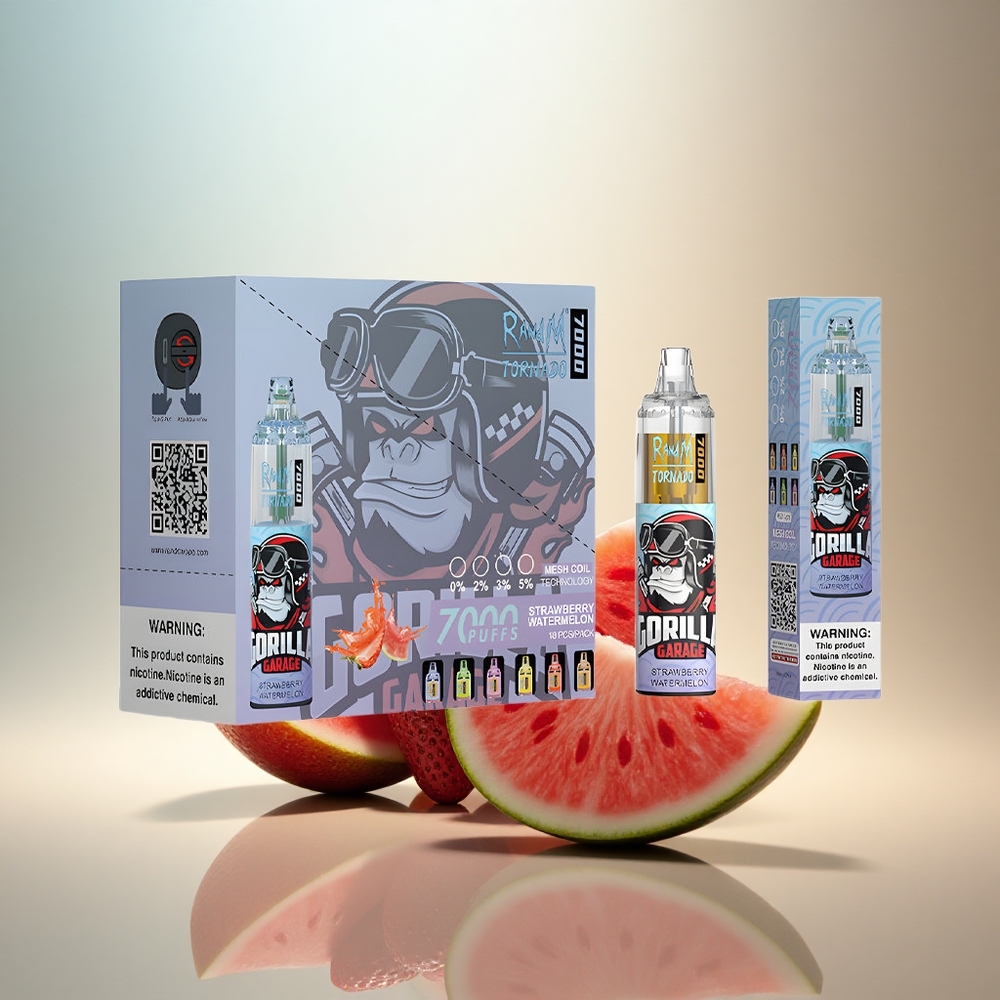 RandM Fumot Tornado 7000 Puffs Jordgubb Vattenmelon Typ-C Port 850 mAh