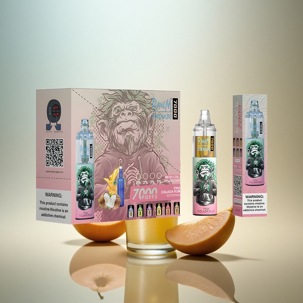 RandM Fumot Tornado 7000 Puffs Pina Colada Rum 14 ML Mesh Coil 5% Nicotine