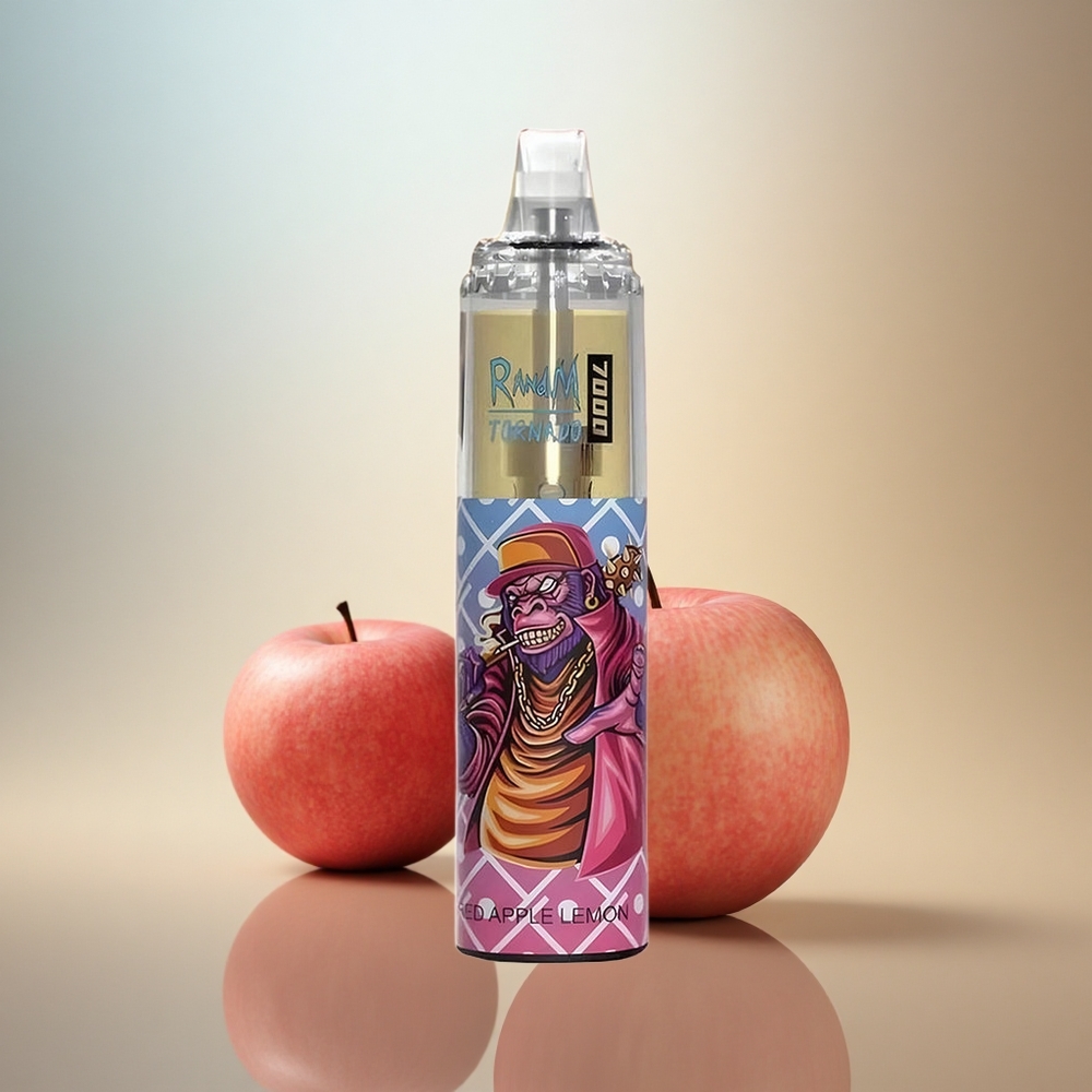 RandM Fumot Tornado 7000 Puffs Röd Äpple Citron 850 mAh Mesh Luftinställbar