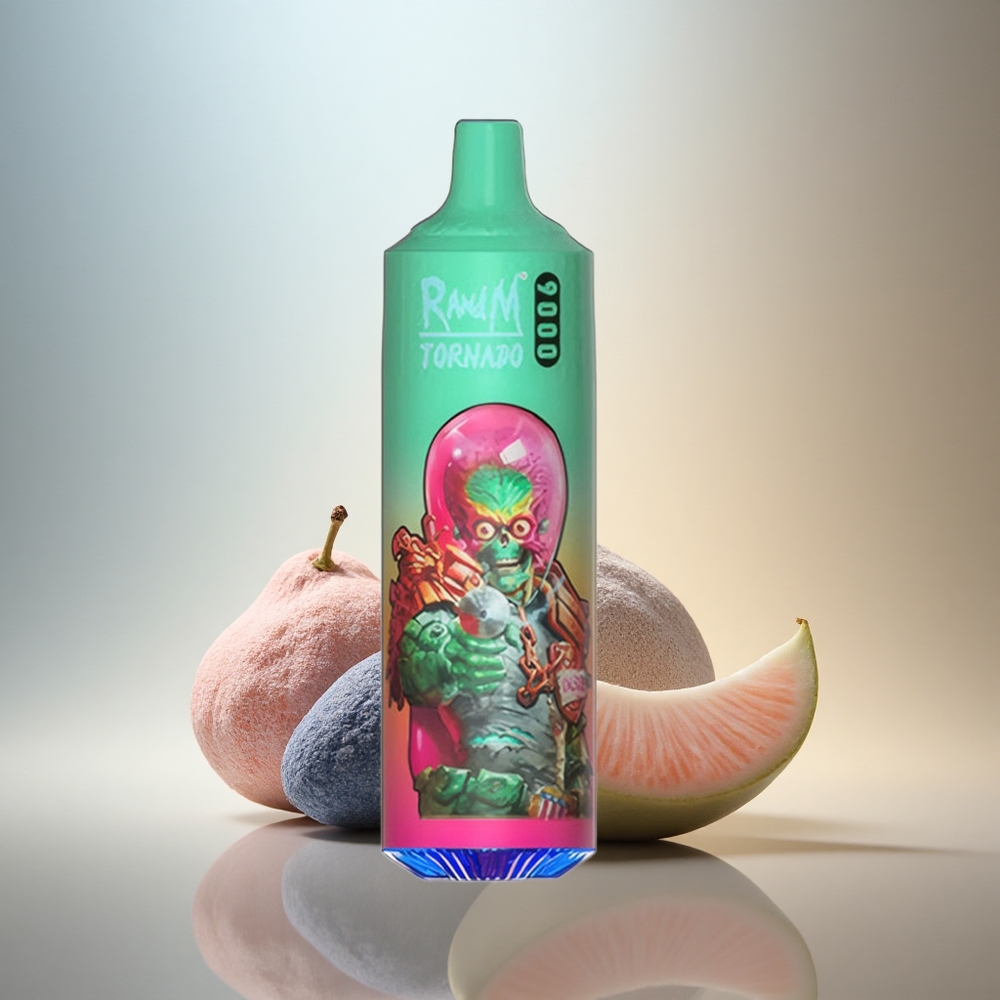 RandM Fumot Tornado 9000 Puffs Blå Hallon Kush med 18 mL Vätska & 850 mAh