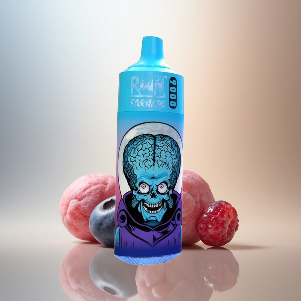 RandM Fumot Tornado 9000 Puffs Blåbär Körsbär Tranbär 18 mL Mesh Coil RGB Display