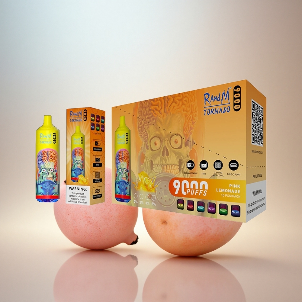 RandM Fumot Tornado 9000 Puffs Rosa Citronad Med 850 mAh Och 18 mL