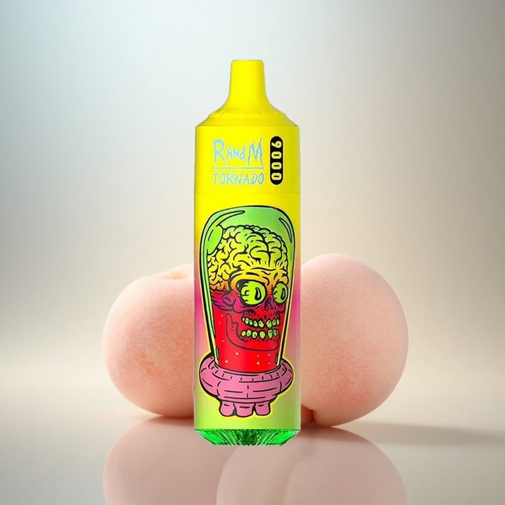 RandM Fumot Tornado 9000 Puffs Sommar Persika Is med 18 mL och Mesh Coil