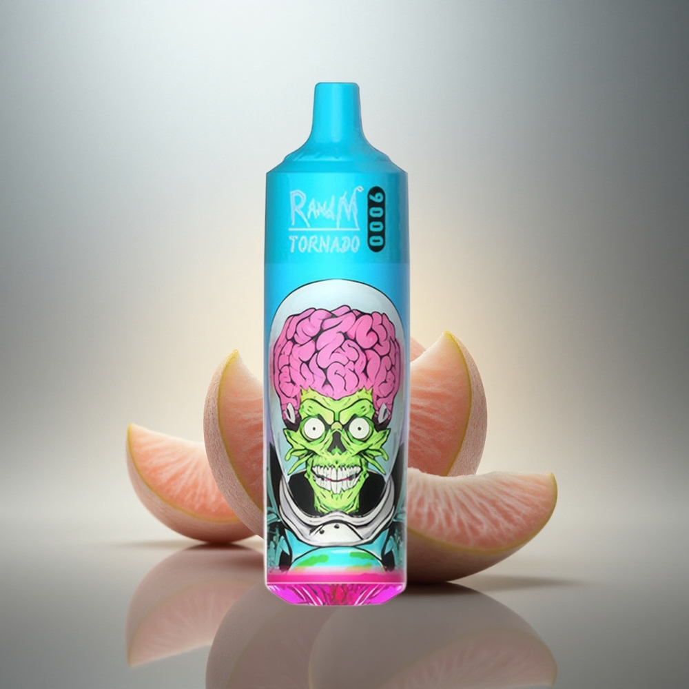 RandM Fumot Tornado 9000 Puffs Svart Drake Is 850 mAh Mesh Coil 18 mL