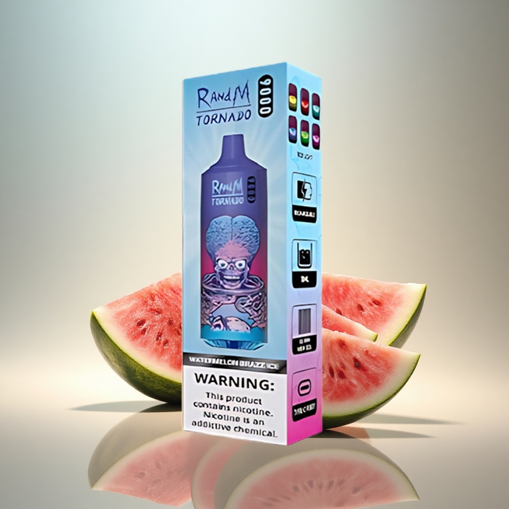 RandM Fumot Tornado 9000 Puffs Vattenmelon Brazz Is 18 mL Mesh Coil 850 mAh