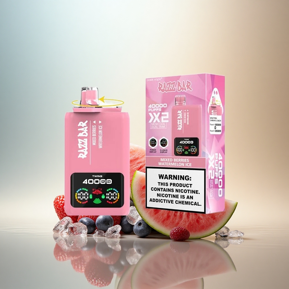 Razz Bar 40000 Puffs Blandade Bär - Vattenmelon Is med 650 mAh och 2% nikotin