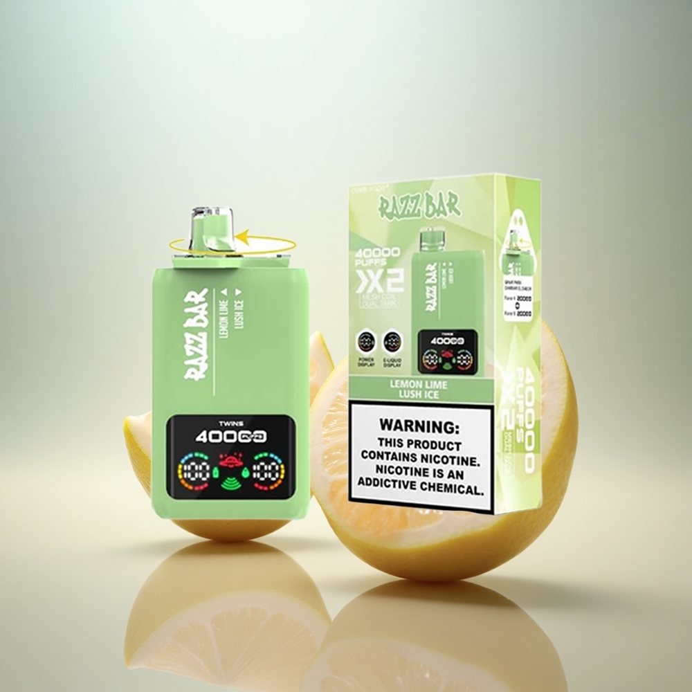 Razz Bar 40000 Puffs Citron Lime - Friskt Is med 650 mAh och 2% nikotin