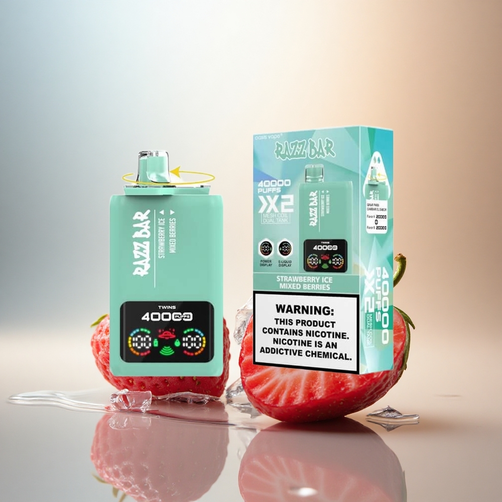 Razz Bar 40000 Puffs Jordgubb Is - Blandade Bär Nicotine 5% 650 mAh Mesh Coil