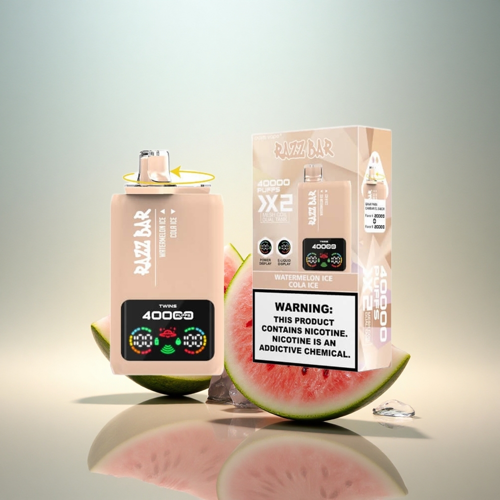 Razz Bar 40000 Puffs Vattenmelonskola Is - Kolais med 650 mAh och 2%,5% nikotin