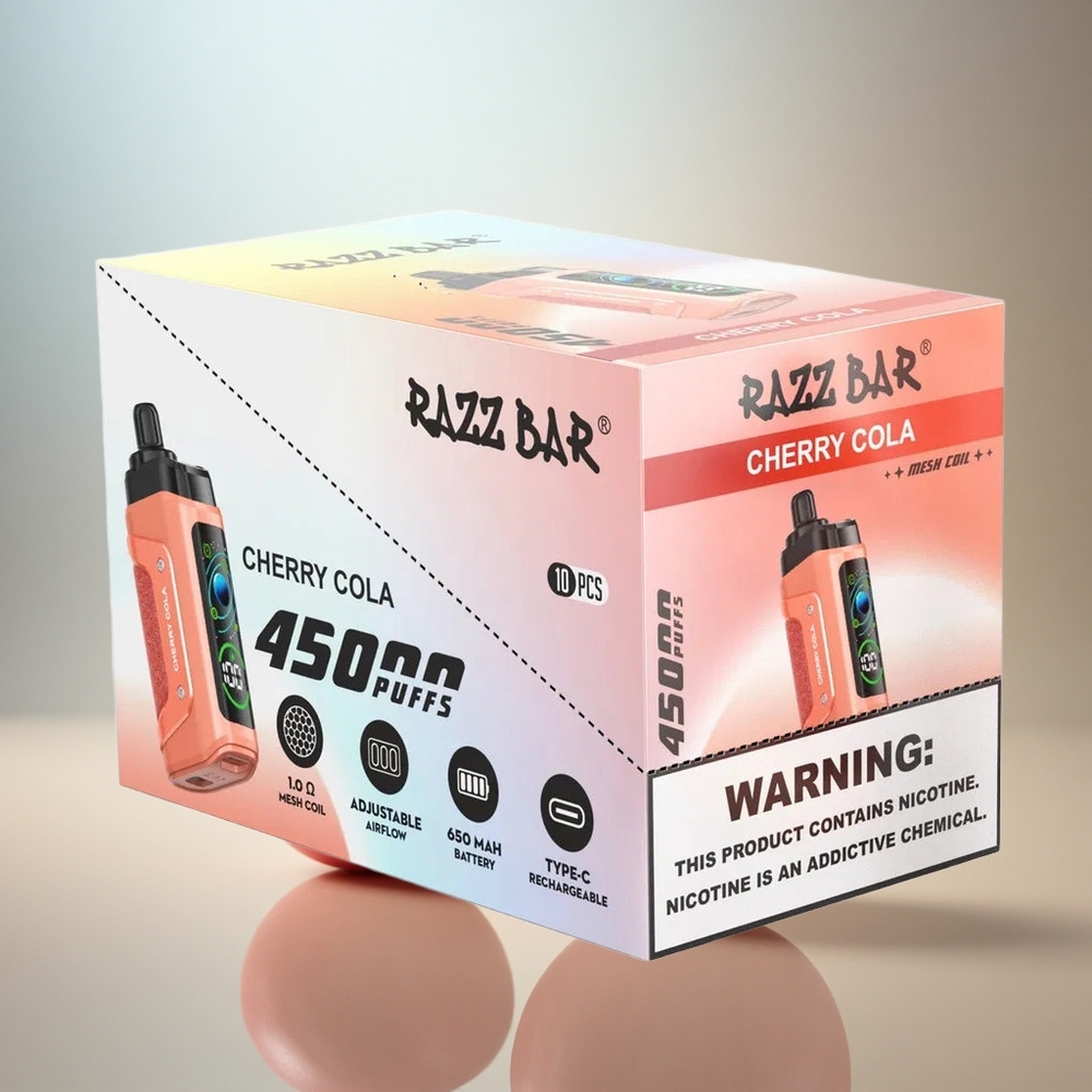 Razz Bar 45000 Puffs Körsbärs Cola 20 mg nikotin 650 mAh