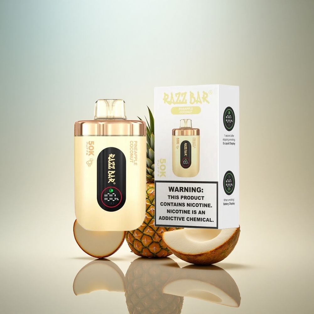 Razz Bar 50K Puffs Ananas Kokos 2% Nikotin 650 mAh