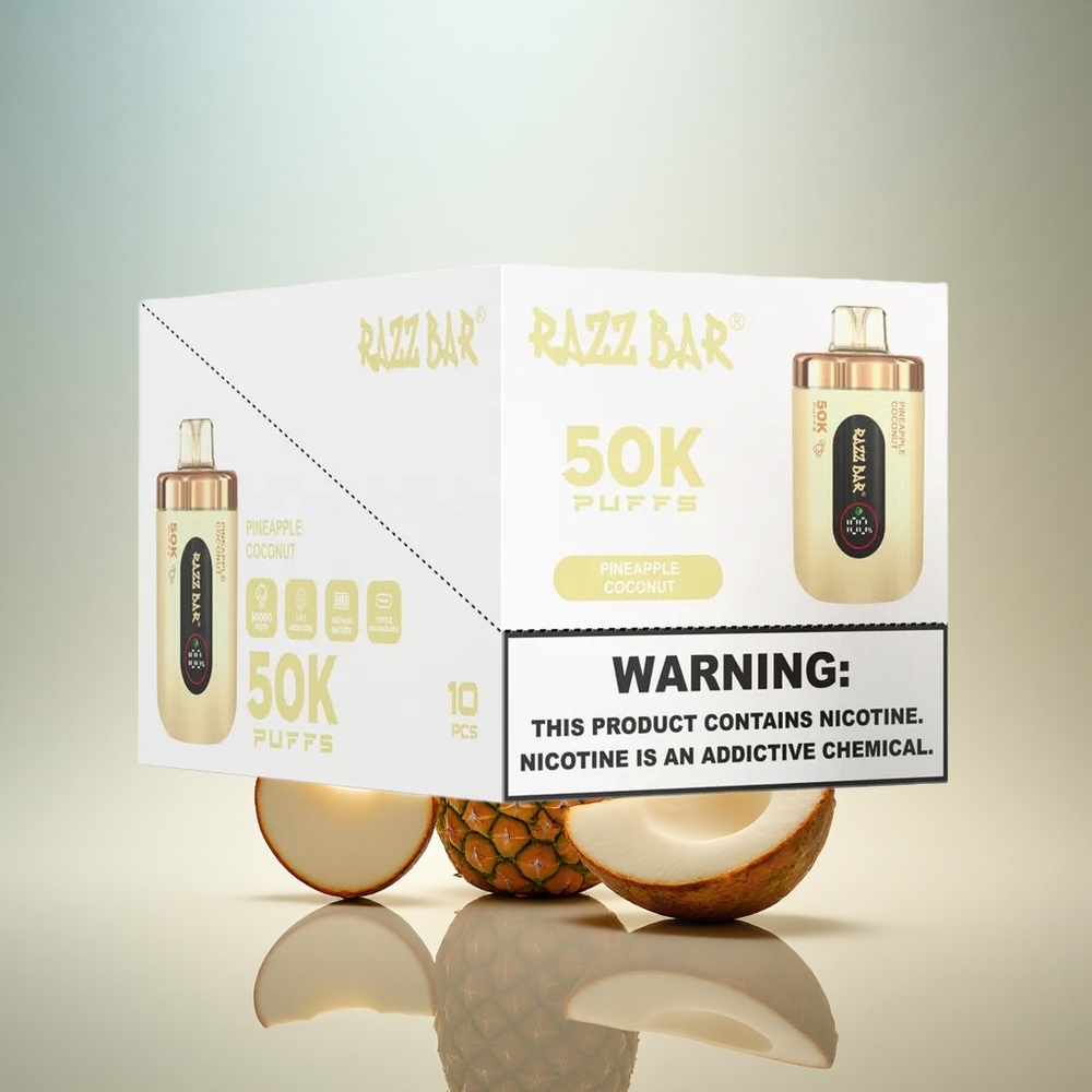 Razz Bar 50K Puffs Ananas Kokos 2% Nikotin 650 mAh