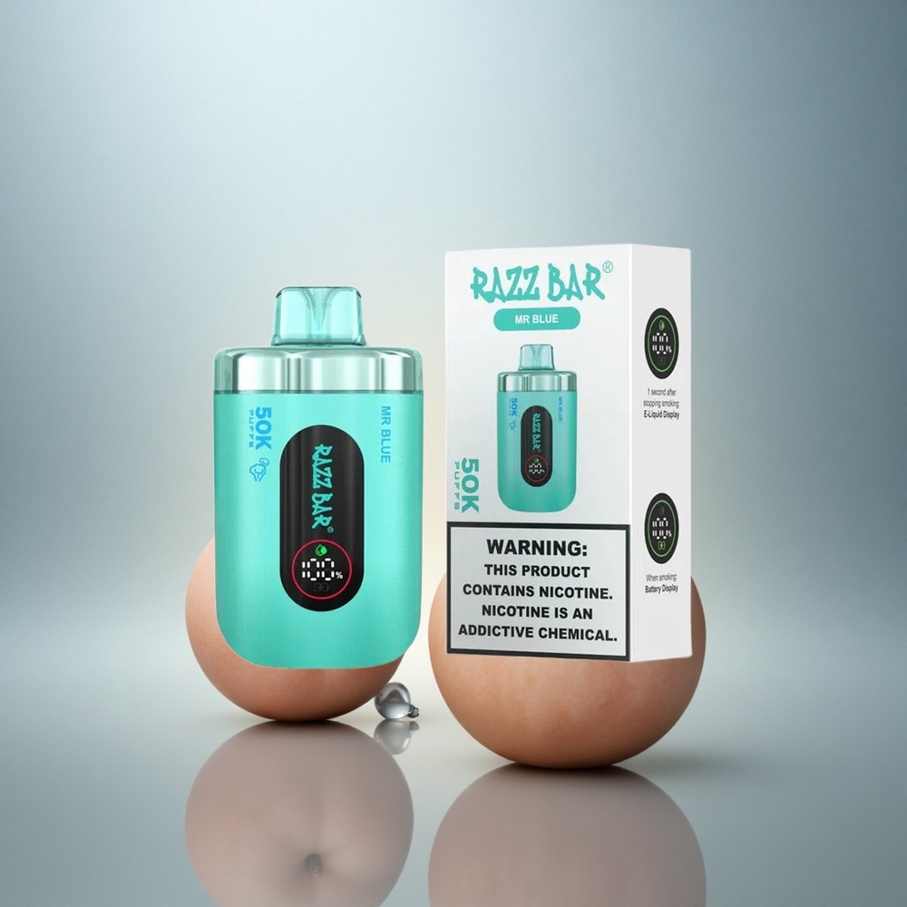 Razz Bar 50K Puffs Herr Blå 650 mAh 2% Nikotin