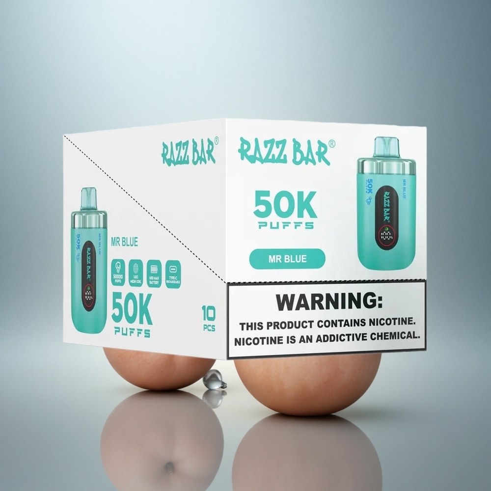 Razz Bar 50K Puffs Herr Blå 650 mAh 2% Nikotin