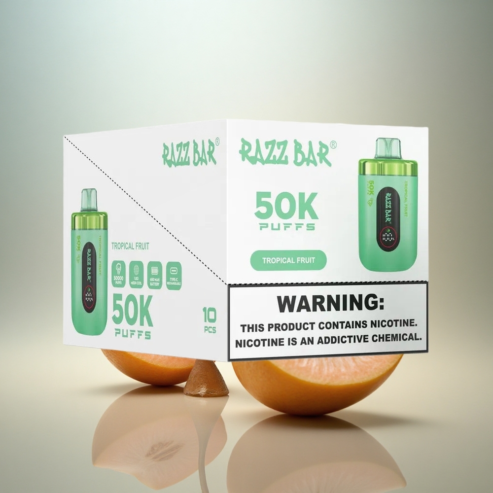 Razz Bar 50K Puffs Tropisk Frukt 650 mAh 2% Nikotin