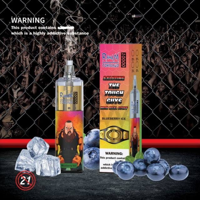 2V0J104 RandM Tornado 10000 luftflödeskontroll vape enhet 1st RandM vape Stockholm blåbärsis