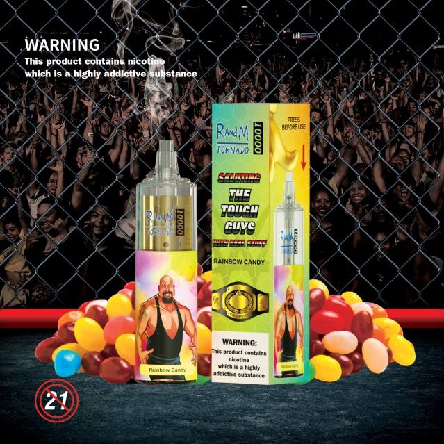 2V0J107 RandM Tornado 10000 luftflödeskontroll vape enhet 1st RandM rabatt code jordgubbsmunk