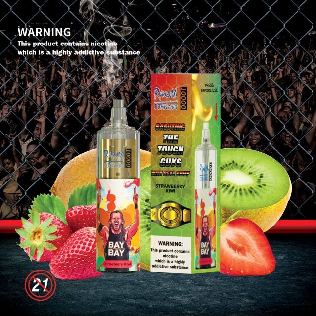 2V0J107 RandM Tornado 10000 luftflödeskontroll vape enhet 1st RandM rabatt code jordgubbsmunk