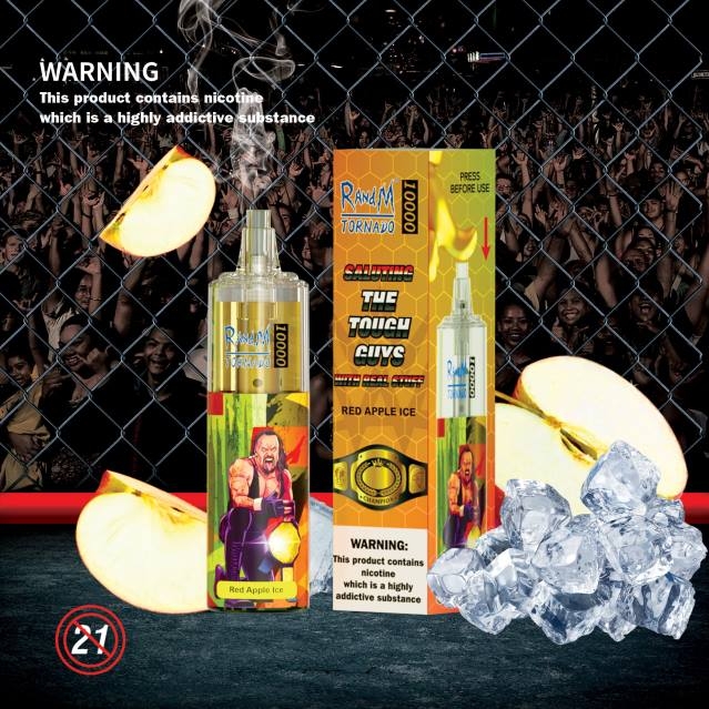 2V0J107 RandM Tornado 10000 luftflödeskontroll vape enhet 1st RandM rabatt code jordgubbsmunk