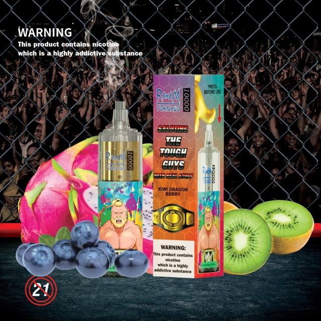 2V0J112 RandM Tornado 10000 luftflödeskontroll vape enhet 1st RandM vape butik vattenmelon lemonad