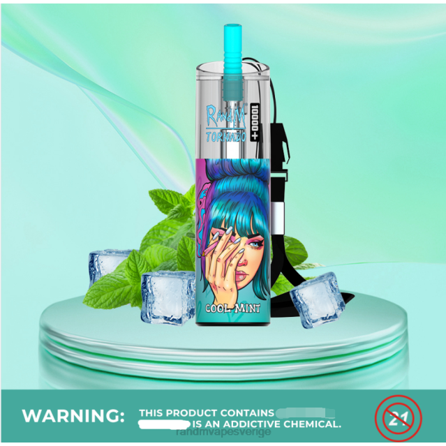 2V0J79 RandM Tornado 10000 plus luftflödeskontroll vape enhet 1st tornado vape Sverige jordgubbsvattenmelon