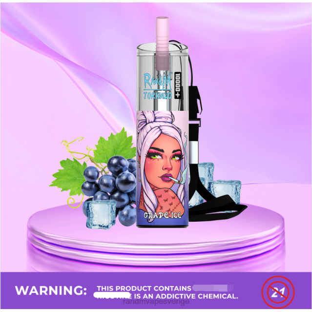 2V0J79 RandM Tornado 10000 plus luftflödeskontroll vape enhet 1st tornado vape Sverige jordgubbsvattenmelon