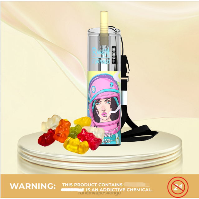 2V0J79 RandM Tornado 10000 plus luftflödeskontroll vape enhet 1st tornado vape Sverige jordgubbsvattenmelon