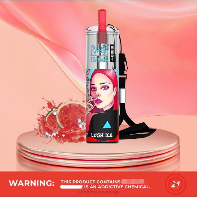 2V0J79 RandM Tornado 10000 plus luftflödeskontroll vape enhet 1st tornado vape Sverige jordgubbsvattenmelon