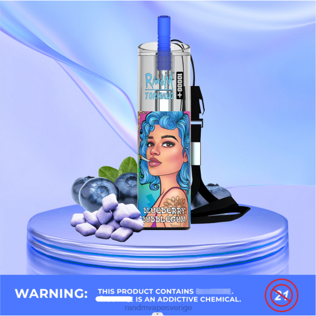 2V0J82 RandM Tornado 10000 plus luftflödeskontroll vape enhet 1st RandM vape butik blåbärsbubbelgum