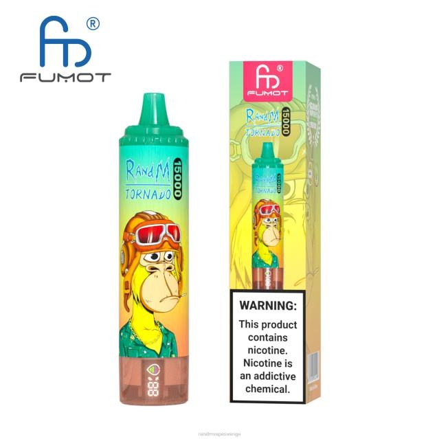 2V0J17 Fumot RandM Tornado 15000 vape-enhet med batteri och ejuice-display version 1 RandM rabatt code blå razz lemonad