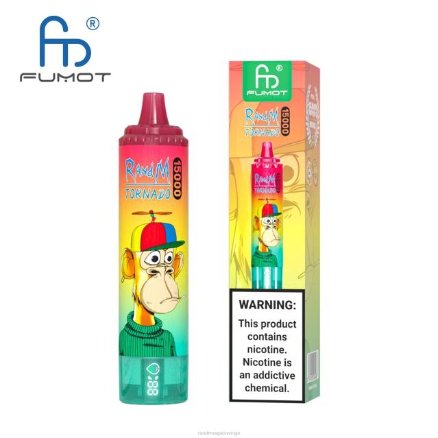 2V0J17 Fumot RandM Tornado 15000 vape-enhet med batteri och ejuice-display version 1 RandM rabatt code blå razz lemonad