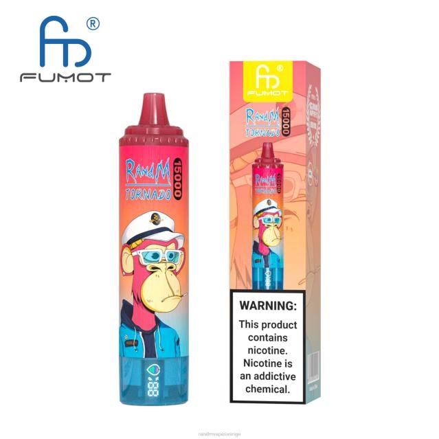 2V0J17 Fumot RandM Tornado 15000 vape-enhet med batteri och ejuice-display version 1 RandM rabatt code blå razz lemonad