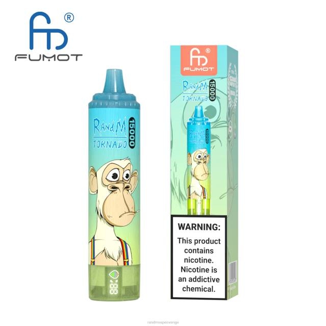 2V0J17 Fumot RandM Tornado 15000 vape-enhet med batteri och ejuice-display version 1 RandM rabatt code blå razz lemonad