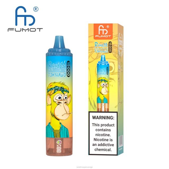 2V0J21 Fumot RandM Tornado 15000 vape-enhet med batteri och ejuice-display version 1 RandM vape Sverige blåbär på is