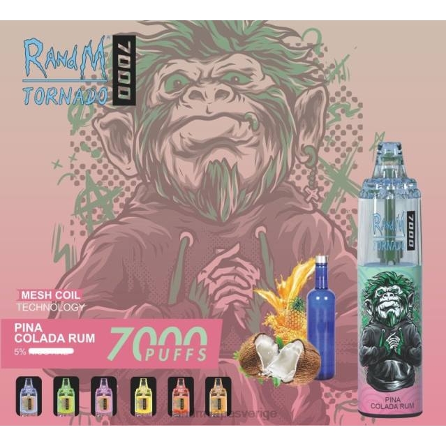 2V0J175 RandM Tornado 7000 luftflödeskontroll vape enhet 1st RandM vape buy online pina colada rom